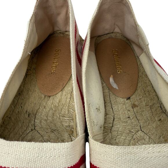 SOLUDOS Dali Red White Stripe Espadrille Flats Women's size 11 - Picture 5 of 11
